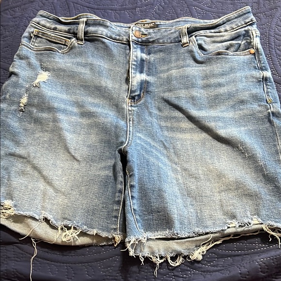 Judy Blue Pants - Judy Blue Distressed Jean Shorts Light Blue
